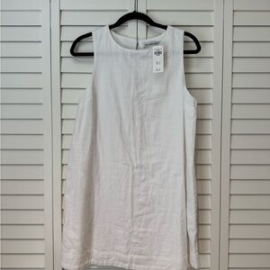 NWT White Linen Sleeveless Shift Dress